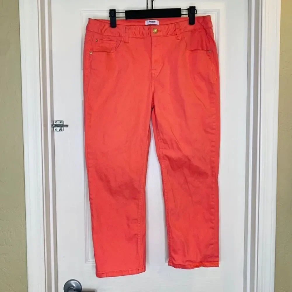 Kensie Ankle Crop Jeans Size 12 Coral Color